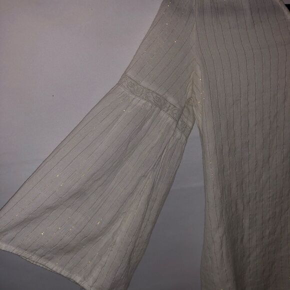 Old Navy Women's Cream & Gold Striped Top - Picture 6 of 7